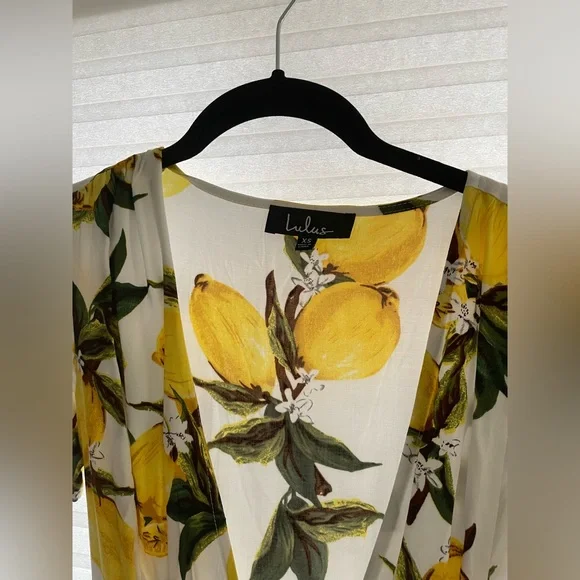 Lulus Lemon Mini Wrap Dress - Picture 2 of 3